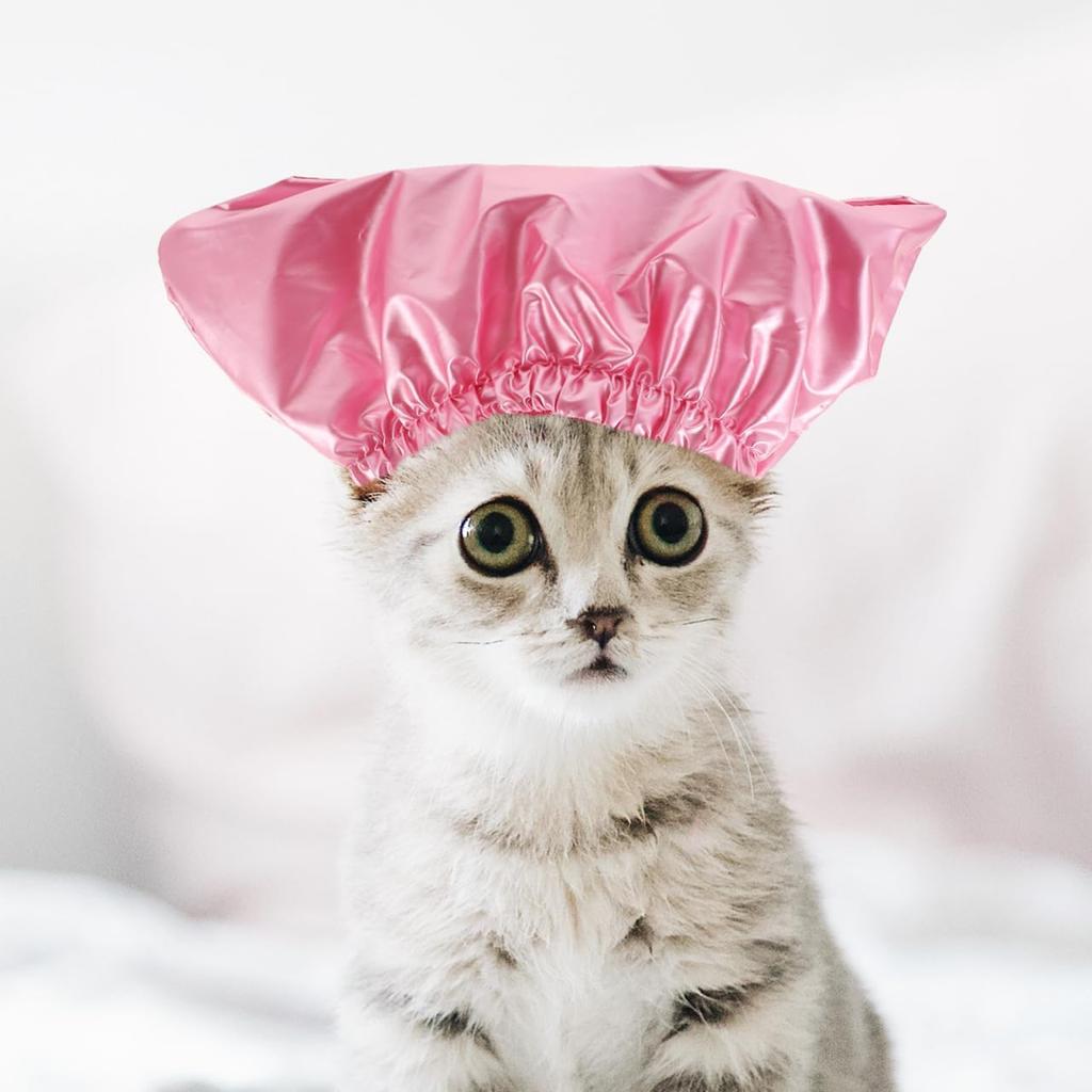 Balacoo Helmet Elastic Sphynx Indoor Cat Puppy Bath Pets Dogs Easter Ears Turban Household with Accessories Cap Wash Hat Band Ear Shower Adjustable