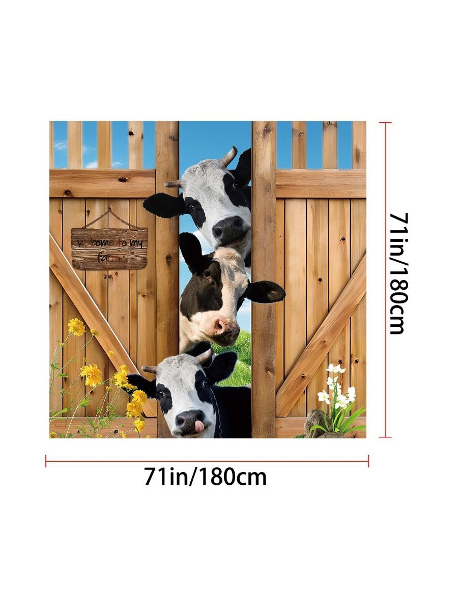 

1Pc Cow Print Waterproof Shower Curtain Bathe Partition Curtains Multiple Sizes 12 Hooks Easy Installation Privacy Protection 90x180cm