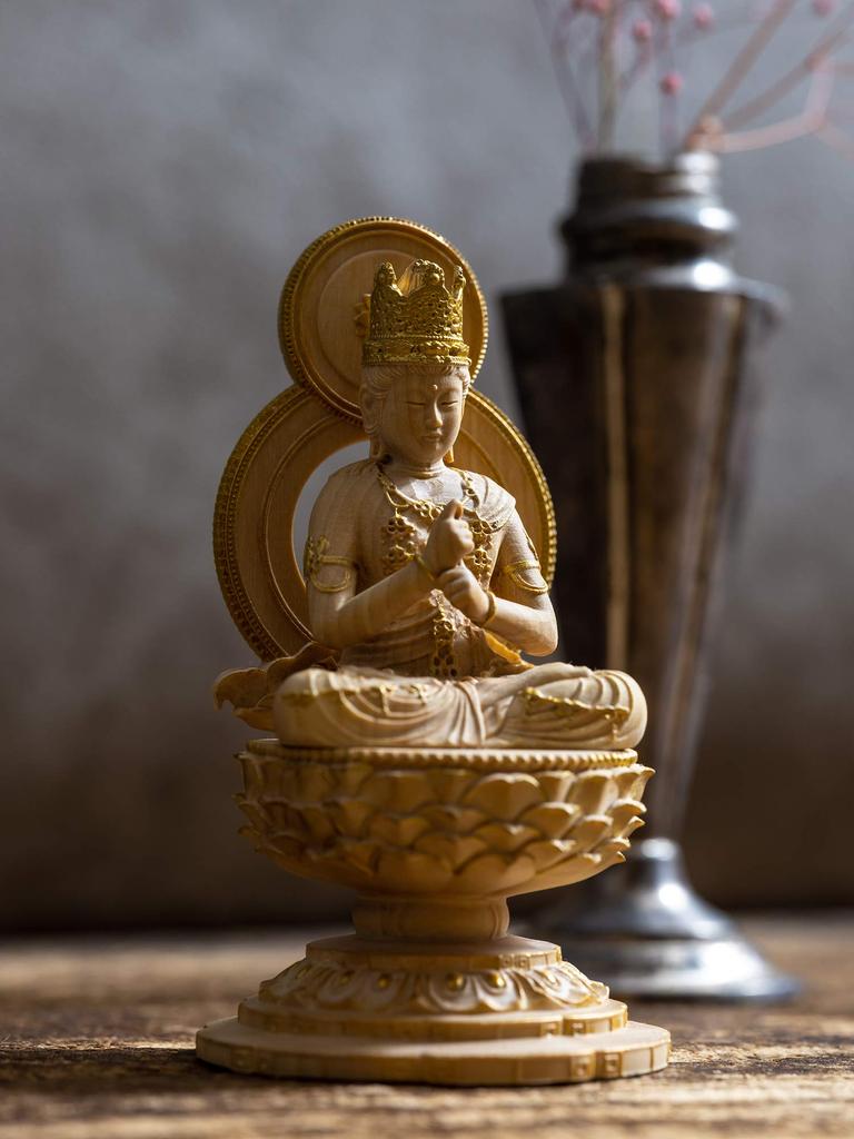 Tiny Buddha Dainichi Nyorai Wood Carving Buddha Statue Buddha Statue World Dainichi Nyorai (wood Boxwood) - (GSB