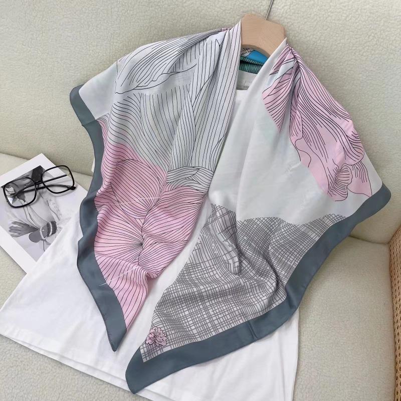 Women S Korean Style Square Scarf Elegant Air Conditioner Shawl