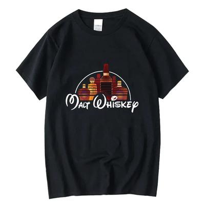 Summer Mens Tshirt 100 Cotton Funny Malt Whiskey Print Summer Loose Oneck Cool T Shirt for Men Short Sleeve Tshirt Male Tee