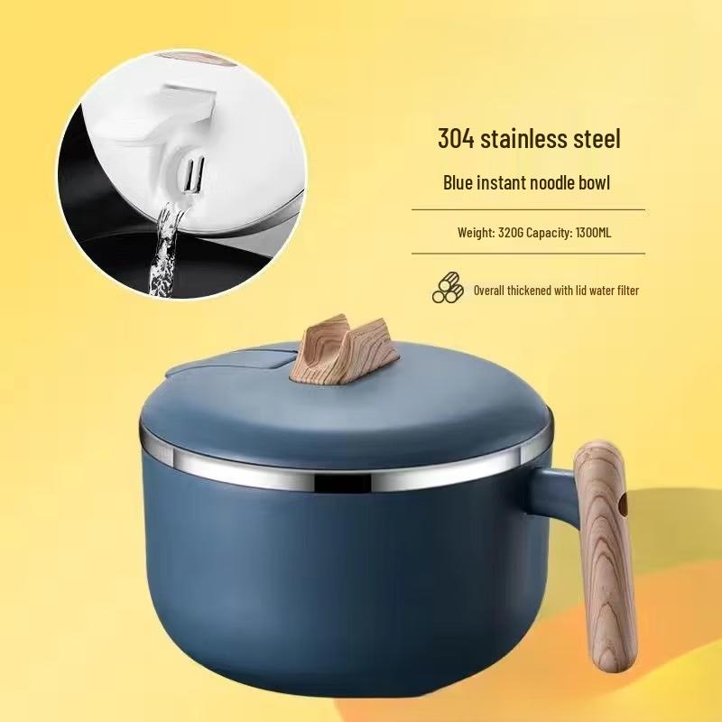 ZISIZ Japanese-Style 304 Stainless Steel Lunch Box & Noodle Bowl