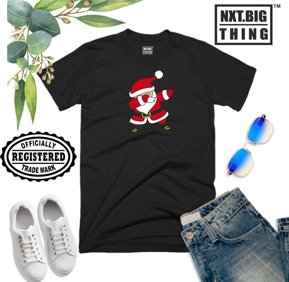 Santa Dab T Shirt Dancing Santa Joke Fun Elf Christmas Lights Xmas Gift Kids Top M