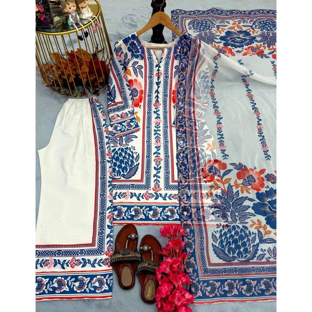 *Launching New Đěsigner Party Wear Look Pur Natural Crepe Top&plazzo Co-ords Set*