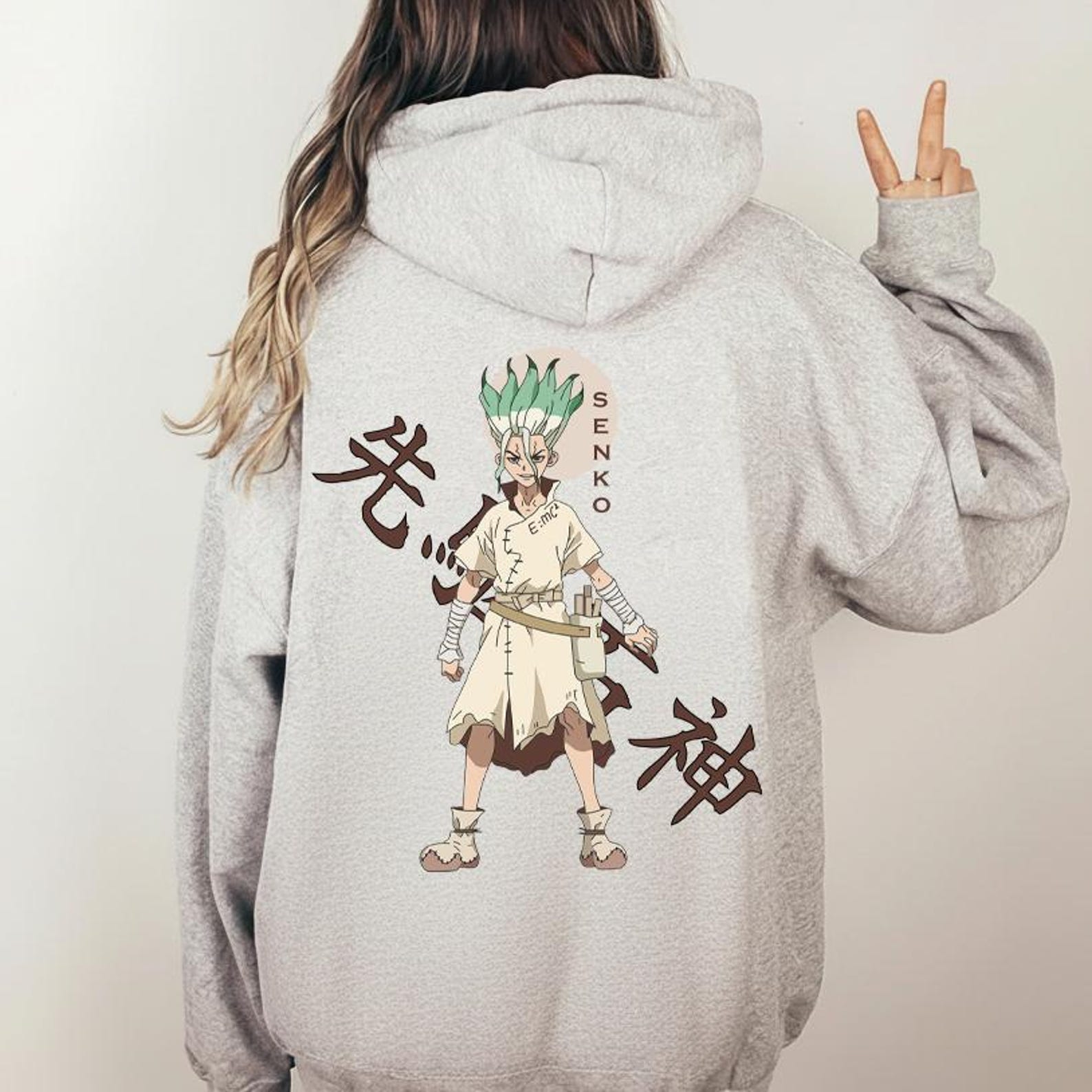 Unisex Stone Anime Hoodie, Retro Vintage 90s, Japanese Manga Hoodie, Graphic Anime Sweater, Otaku Manga Shirt 3XL