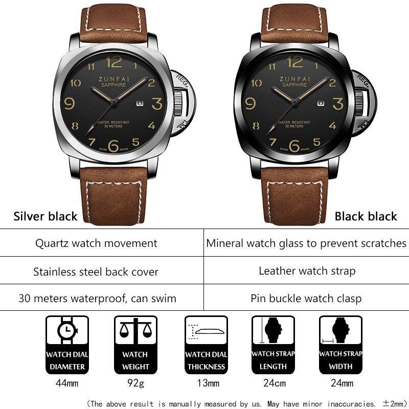 Luxusmarke Herren Militärische Leuchtende Uhren Herrenmode Lässige Leder Quarz Uhr Männliche Sportliche Wasserdichte Kalender Armbanduhr