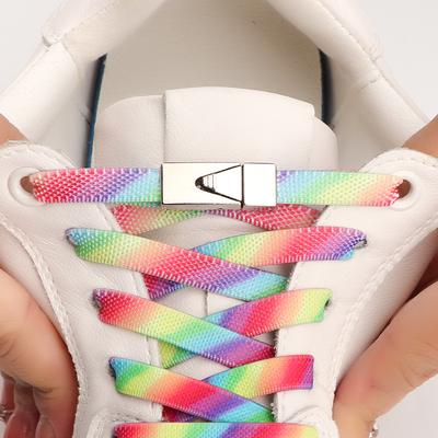 1 Paar elastische Schnürsenkel Regenbogen Schnürsenkel ohne Binden für Sneaker Herren und Damen Mode Freizeit Faule Schuhe Schnürsenkel Gummiband