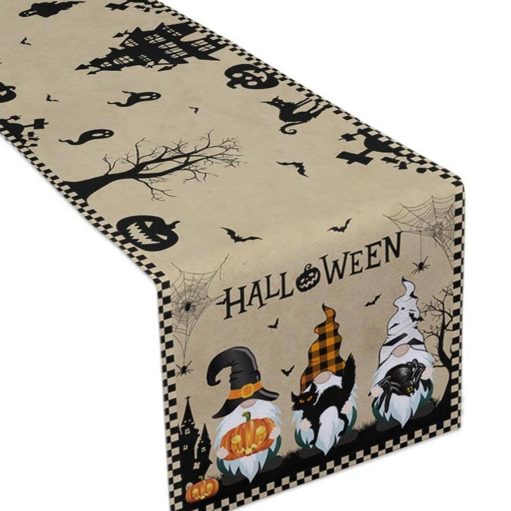 

Cotton And Linen Halloween Table Runner Household Party Decoration Tableware Style Three