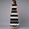Oversized Women Sleeveless Round Neck Dress Elegant Scattered Bouquet Flowy Calf Length Gown