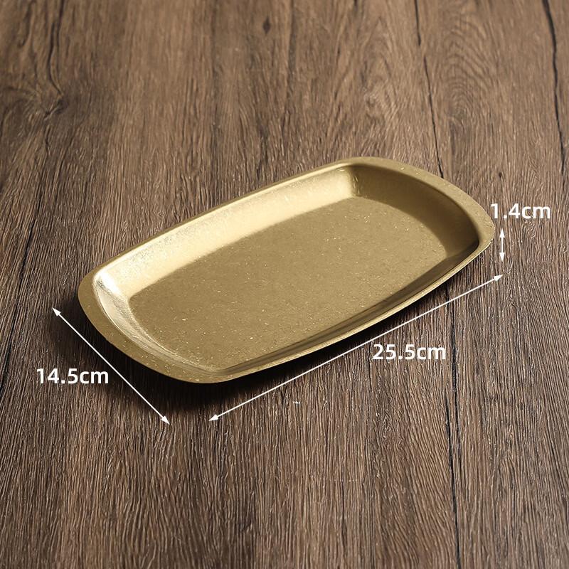 ZISIZ Vintage Gold Stainless Steel 3-Compartment Serving Tray