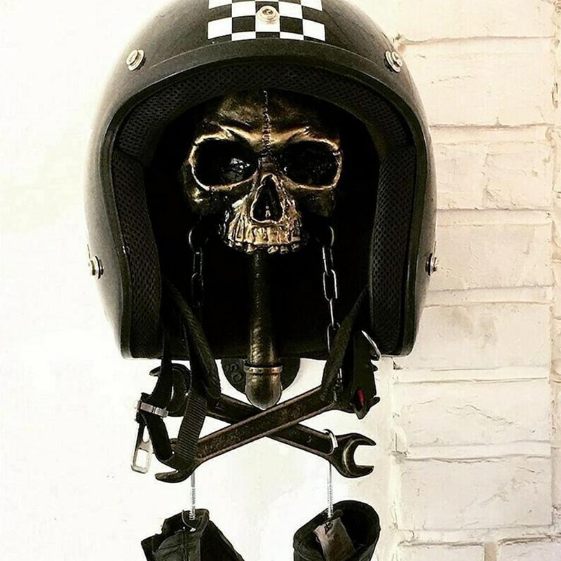 Stojan na helmy Lebka Nástěnný držák na helmy Lebka Motocykl Moto Závodní Rytíř Skladování Cestovní Počítačová Taška Integrální Helma