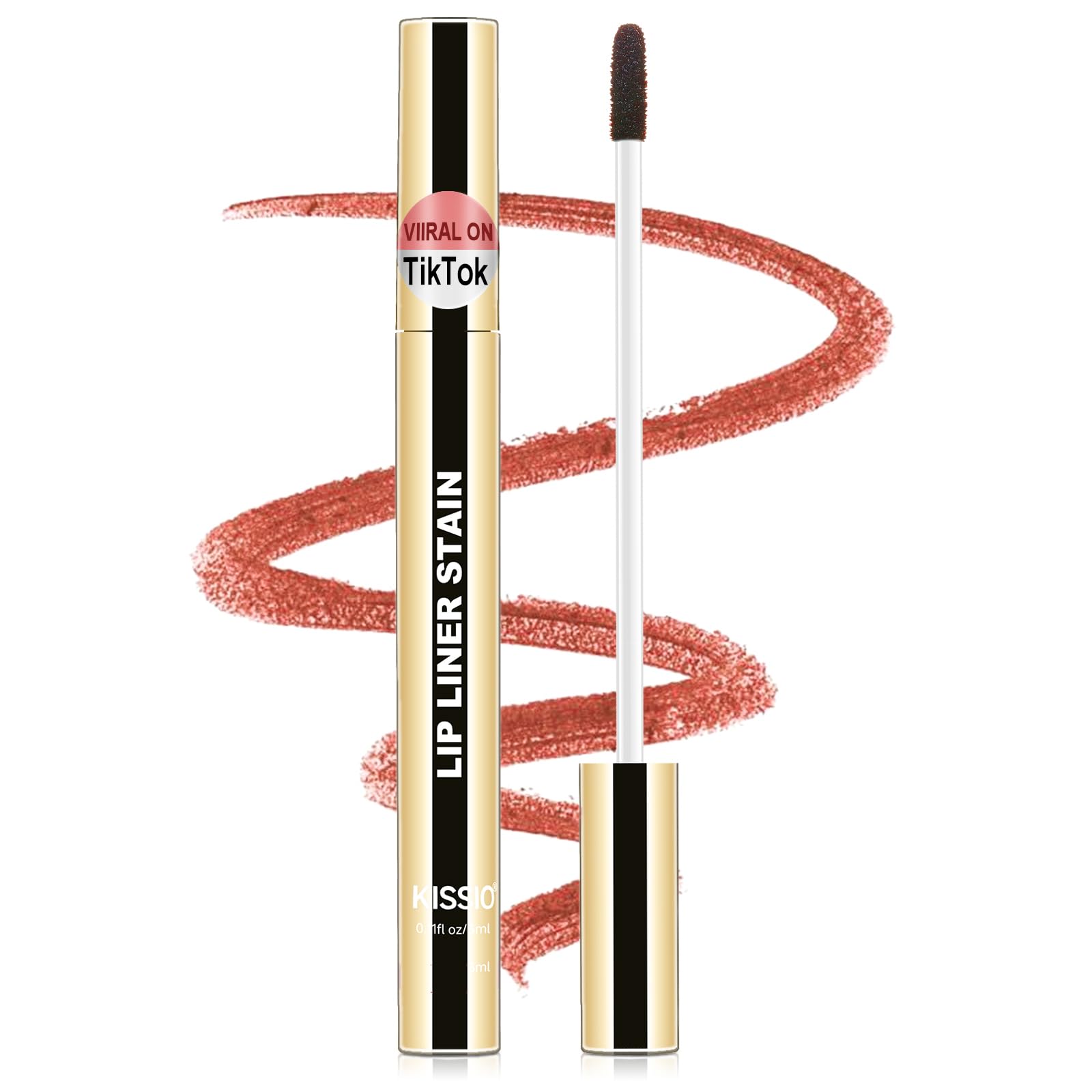 

KISSIO Lip Liner Stain, Peel-Off Lip Liner, Transfer-Resistant, Long-Lasting Waterproof, Lip Tint Tattoo, Natural Makeup Stain, Matte Finish, 02#