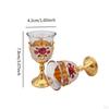 2 Pieces Embossed Wine Cup Toasting Glasses Mini Communion Goblet for Weddings Travel