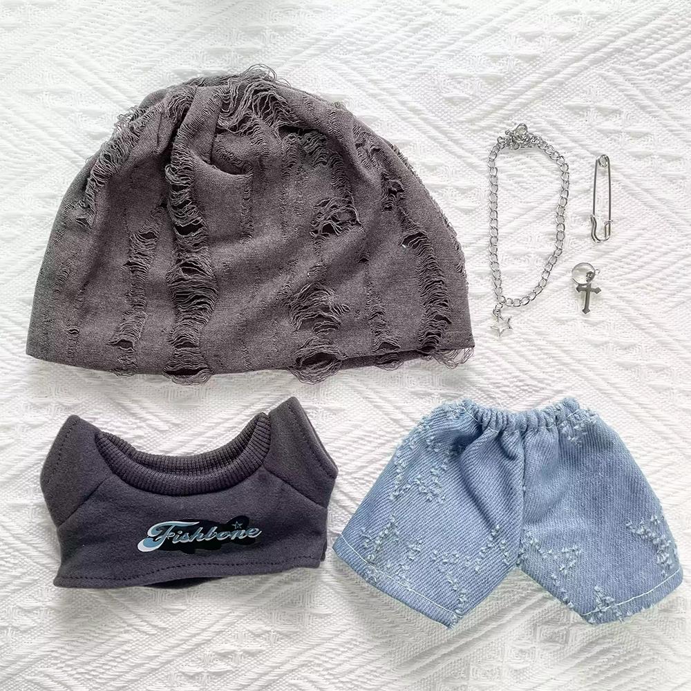 Street Style 20cm Cotton Doll Clothes Hoodie Plush Doll Clothes Idol Doll Clothes  20cm Cotton Doll