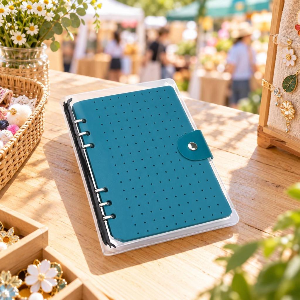 Pin Display Book with SnapButton Closure Portable Felt Pages Compact for Conventions,