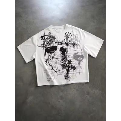 Y2K Dark Gothic Style Men's Casual T Shirt Summer New Item Suitable for Both Men and Women High Street T Shirt