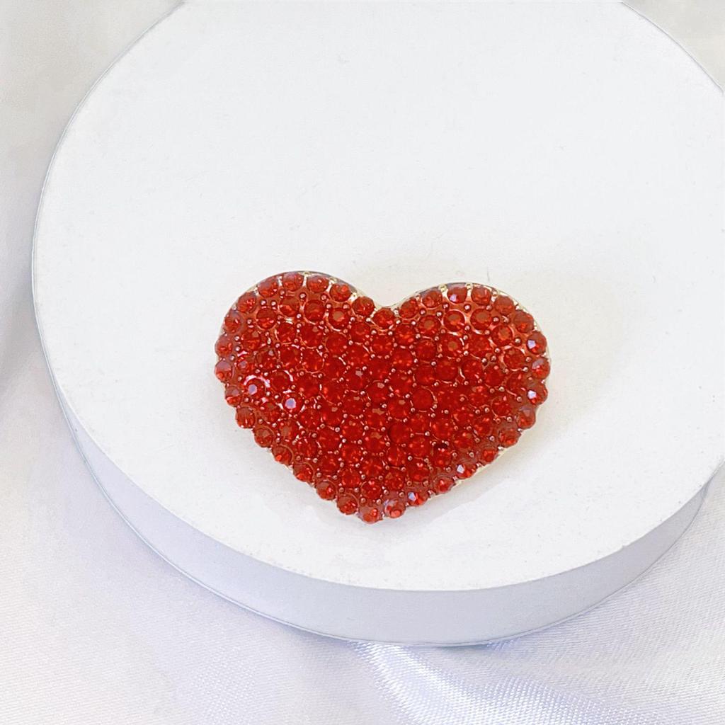 Red Diamond Heart Luxury Women's Lapel Pin & Brooch Accessory