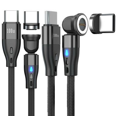 USB PD100W Magnetisches USB-Ladekabel 5A Ultraschnell Daten Kompatibel mit Geräten wie Typ-C-Kabel, Kompatibel, 7-Pin (1m + 1.8m), Laden,