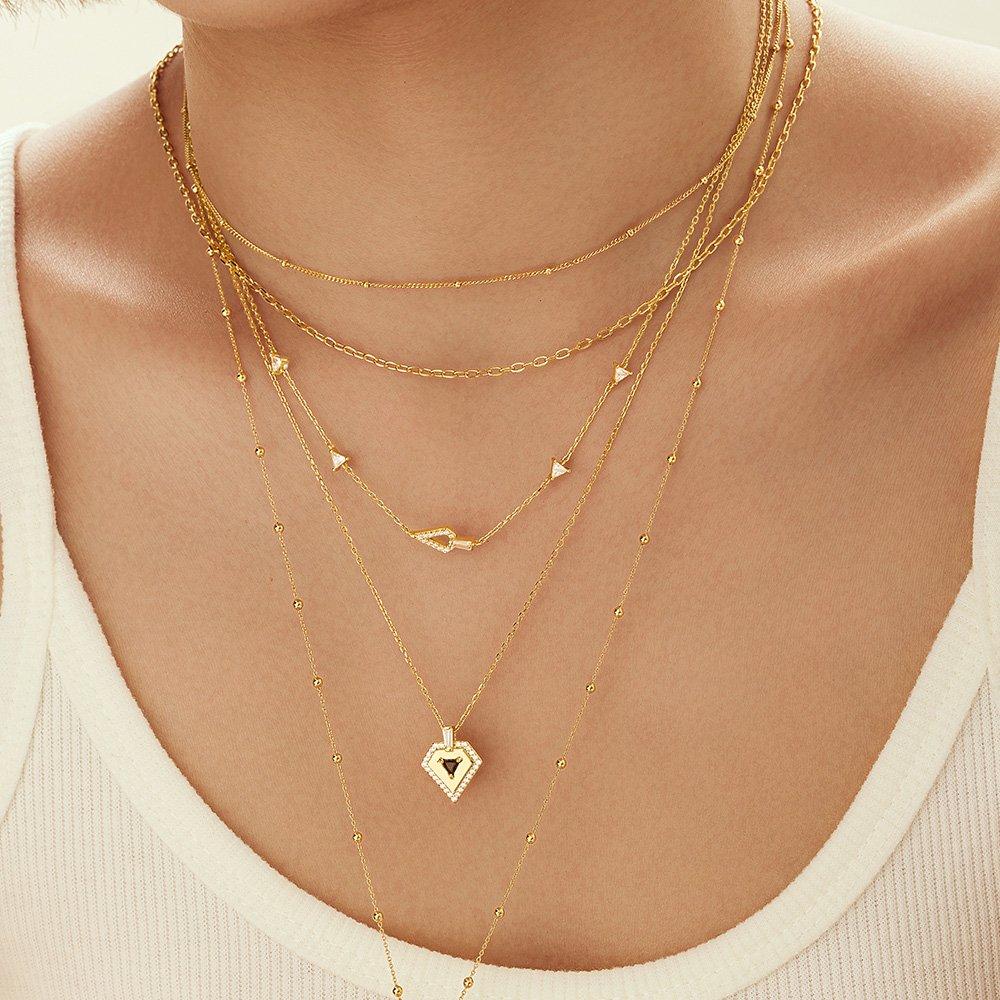 [Ania Haye] Geometric Onyx 925 Silver Necklace N059-05G