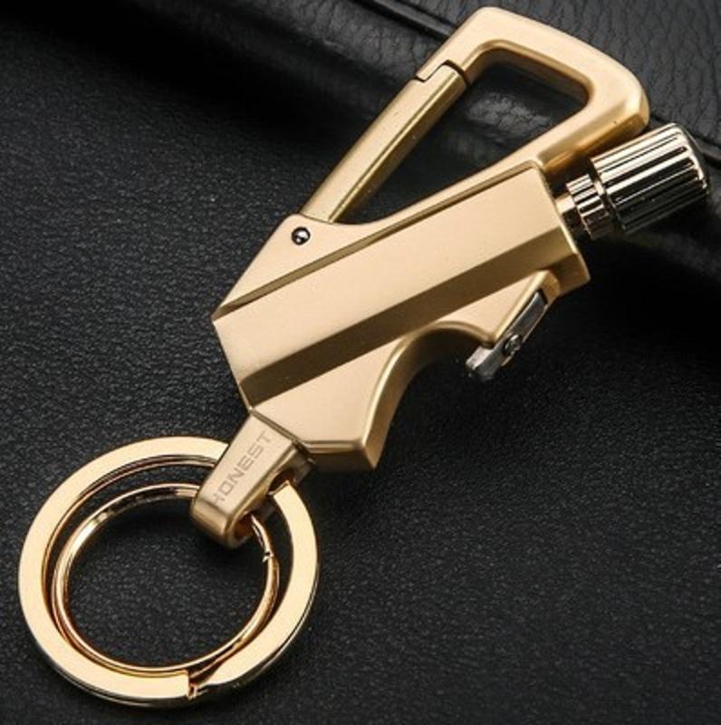 Portable Keychain Lighter with Matchs Strikes Design Keychain Matchs Lighter for Outdoor Adventure Camping Accessory