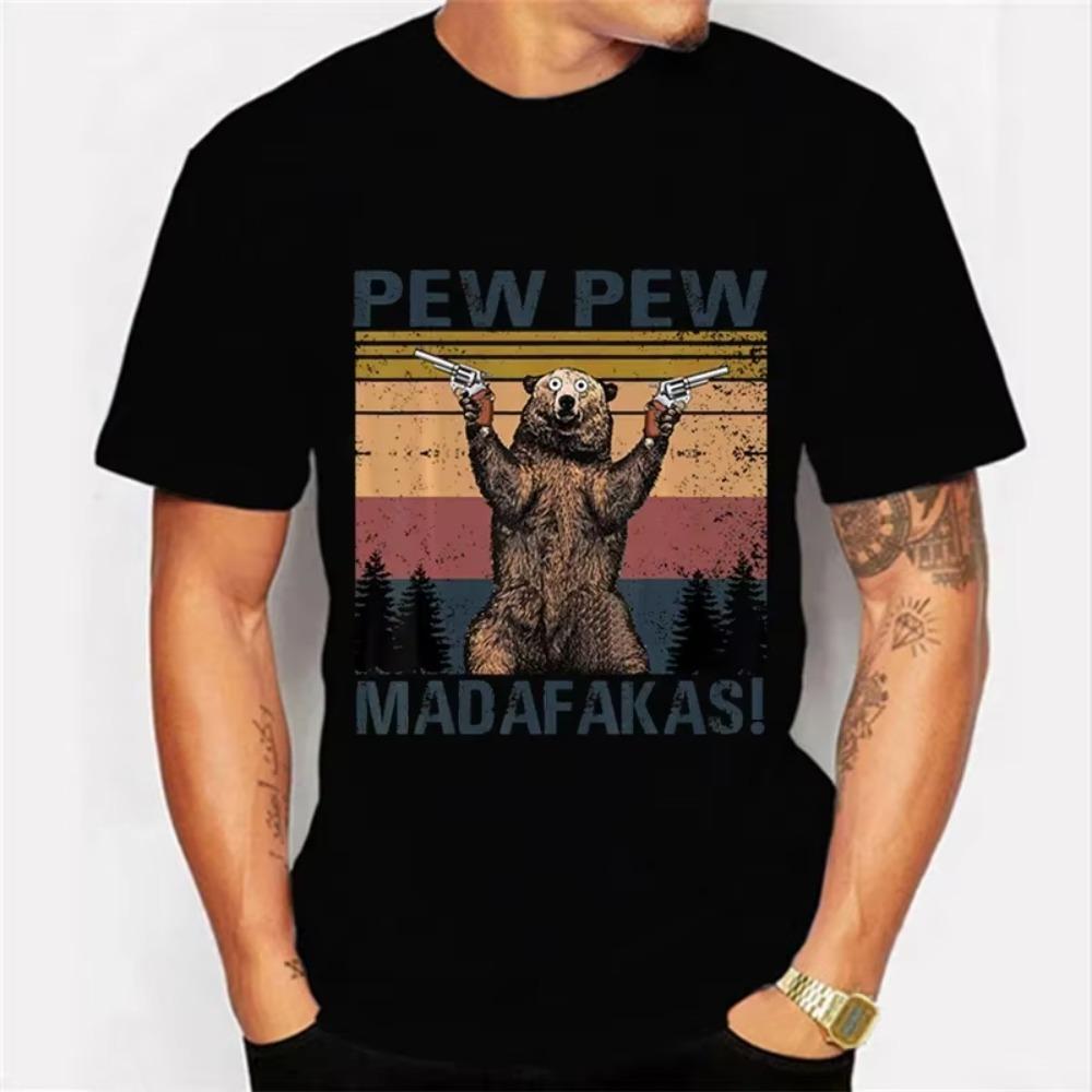 

Men s T-shirt Pew Pew Madafakas Kawaii T Shirt Men Women Tshirt Funny Bear Graphic T Shirts Oversized T Shirt Harajuku Shirts M