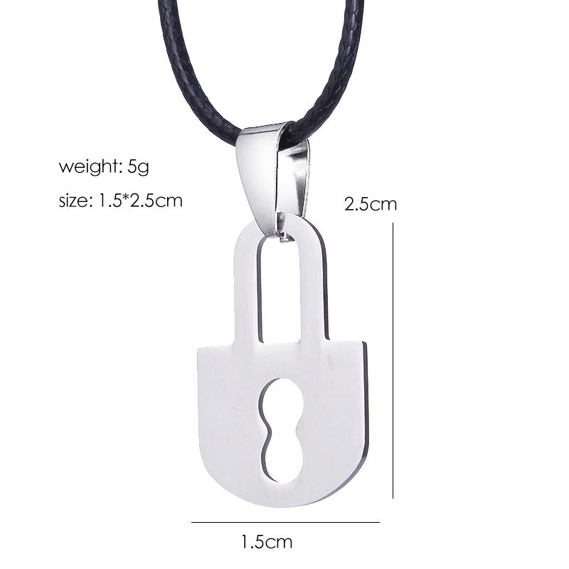 Fashion New Stainless Steel Charm Lock And Key Pendant Necklace Couple Lover Charm Necklace Jewelry Gifts