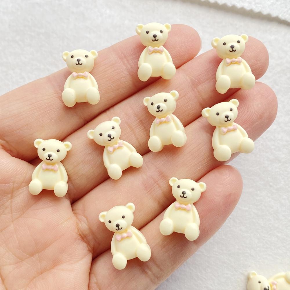 

30Pcs Cute Cartoon Bow Tie Teddy Bear Nail Art Flat back Rhinestone Bead Scrapbook DIY Manicures Appliques Accessories Crafts