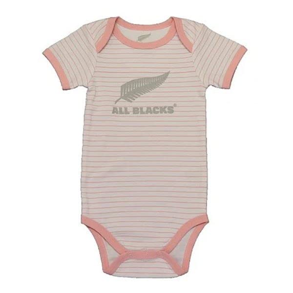 All Blacks Rompers Short Sleeve Stripe [ALL BLACKS] (Baby Wear) (0 (Weight 10kg), Pink)