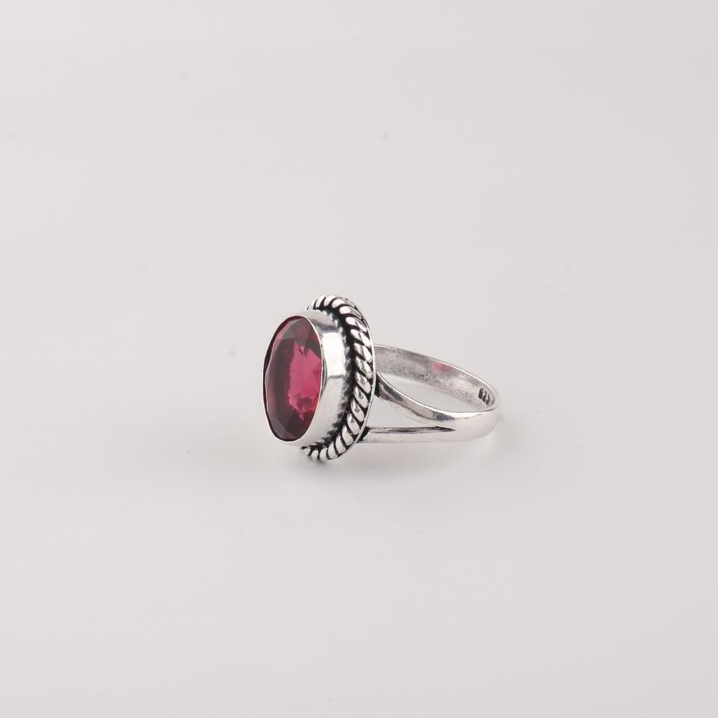 Pink Rubellite Gemstone 925 Solid Silver Handcrafted Jewelry Designer Ring For Birthday Gift RR-84-13