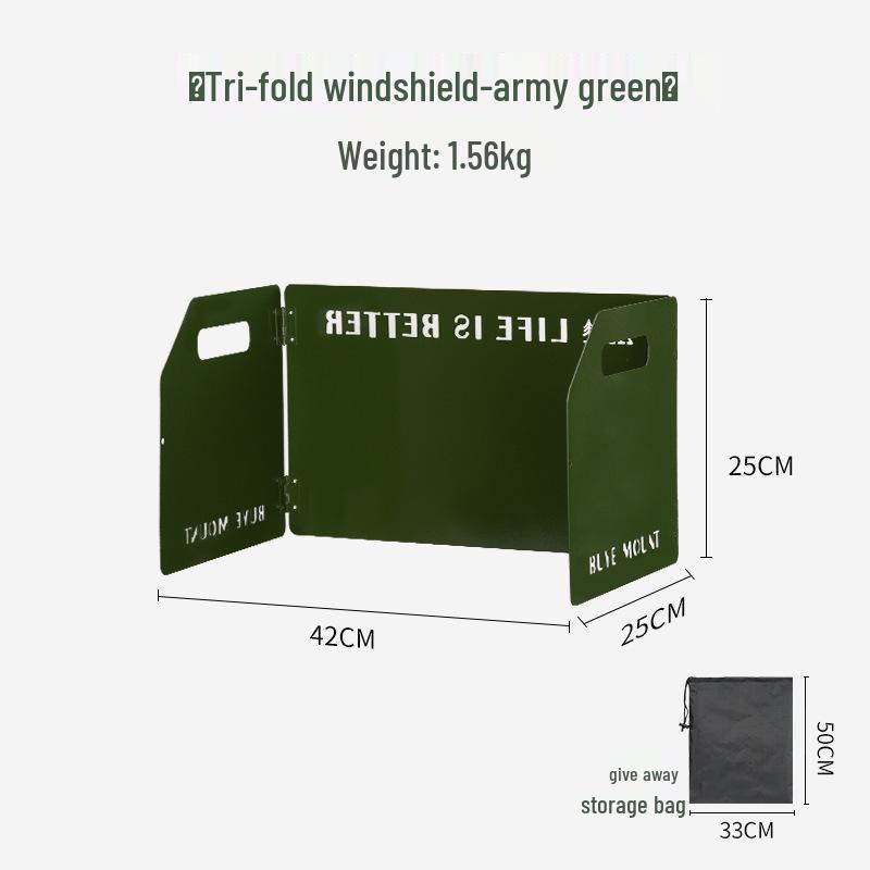 Outdoor Ultra-Light Aluminum Alloy Windshield for Folding Stove - 8/10 Pieces