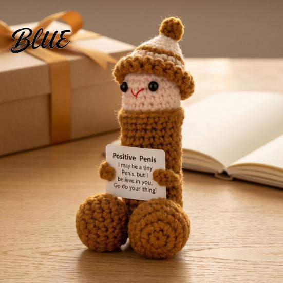 Handmade Festive Ornament Crochet Ornament, Funny Positive Desk Buddy, Cute Figurine, Emotional Support Keepsake Gift for Friends Coworkers Exquisite