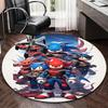1 stuks Sonic the Hedgehog & Friends Anime Design Rond Tapijt - Kantoorstoelmat, Antislip Tapijt voor Huisdecoratie