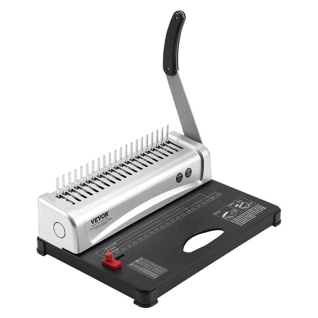 VEVOR Binding Machine, Comb Binding Machine 21-Holes Binding 450 Sheets, Book Binder Machine with 100 PCS 9.53 mm Comb Binding Spines