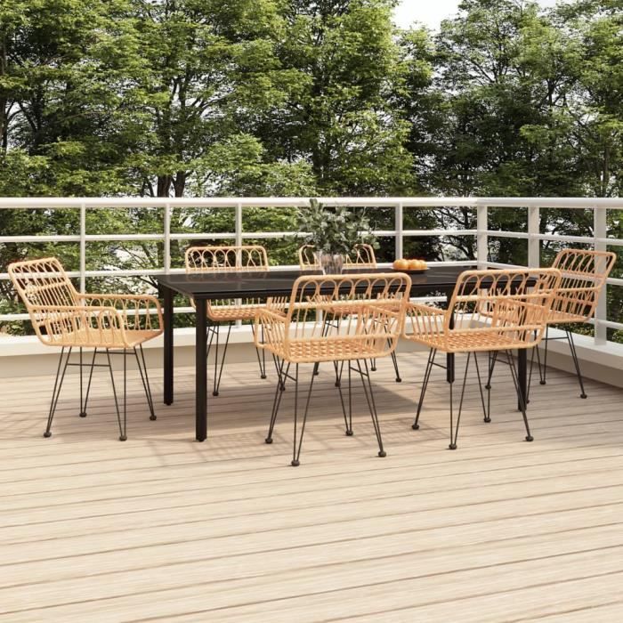 3157864 vidaXL Garden Dining Set 7 Pcs Wicker