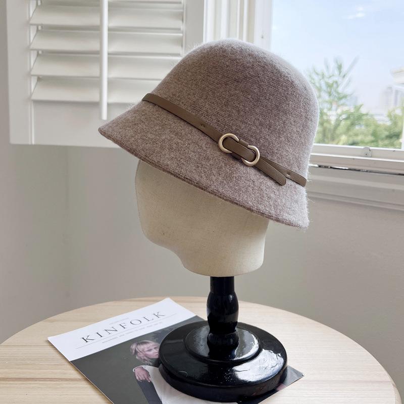 

Woolen Basin Hat for Women In Autumn and Winter Korean Style Versatile and Face Enhancing Small Woolen Top Hat Cold Proof and Warm Fisherman s Hat