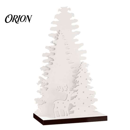 Decorative Wooden Hollow Sculptures LED Christmas Tree Tabletop Decor, Glowing Light Up Desktop Ornament Ornaments for Holiday Party And Festive Home