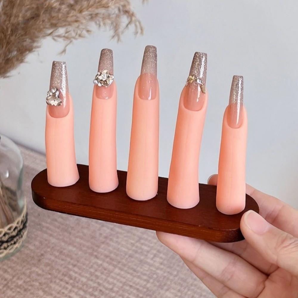 5Pcs/Set Silicone Fake Nail Art Finger Model With Magnet Nail Art Practice Hand  Display Purpose