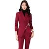 Women's High-End Red Blazer Suit - Casual, Professional, Celebrity Style for Autumn/Spring
