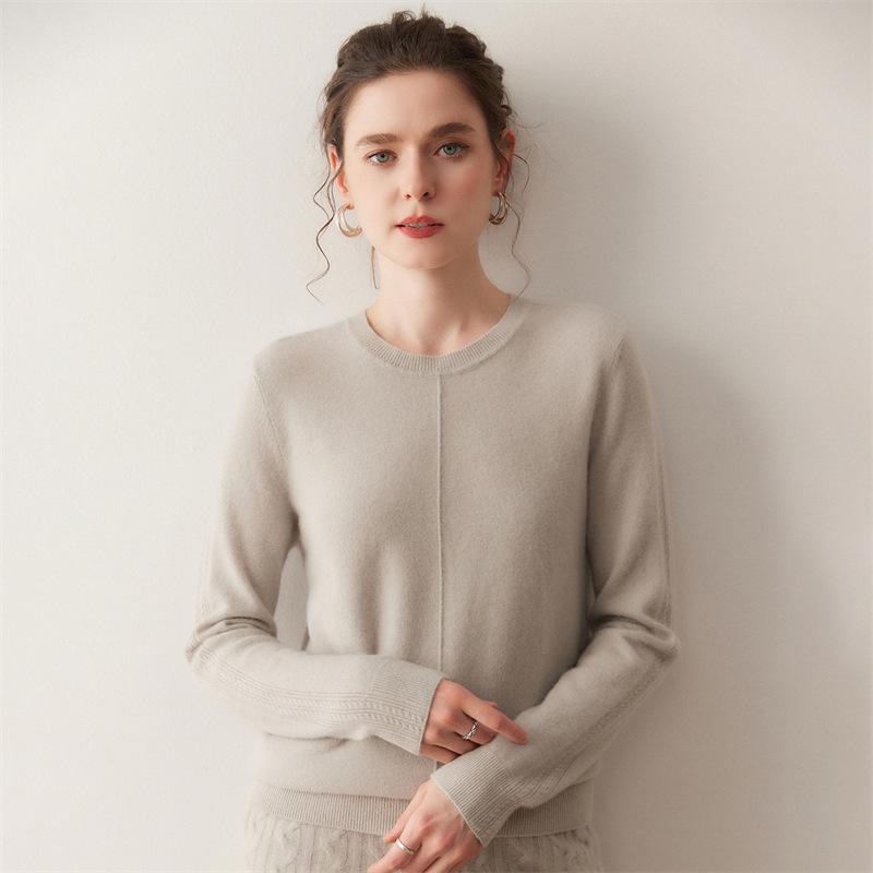 Lekasha Women's Soft Cashmere Round Neck Wool Knit Sweater