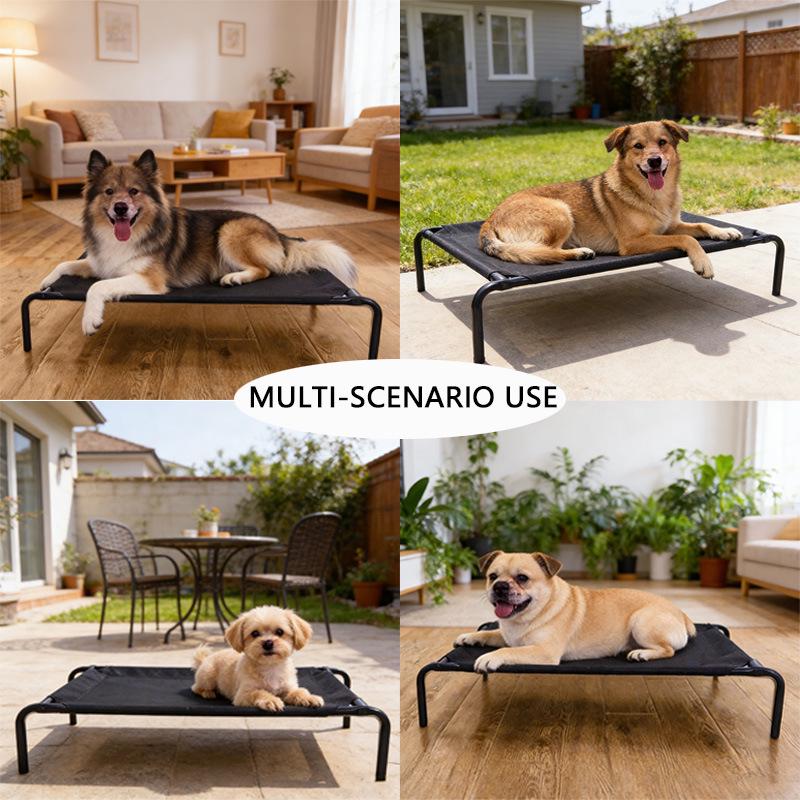All-Season Iron Pet Bed for Cats & Dogs: Moisture-Proof, Medium, Breathable Mesh, Washable, Ideal for Camping