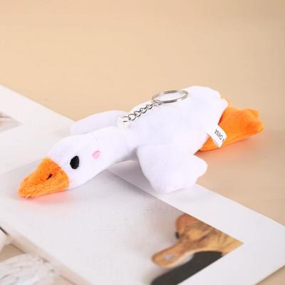 1PC Cute Duck Goose Plush Keychain Soft Stuffed Animal Pendant Fluffy White Goose Toy Kids Birthday Gift Keyring