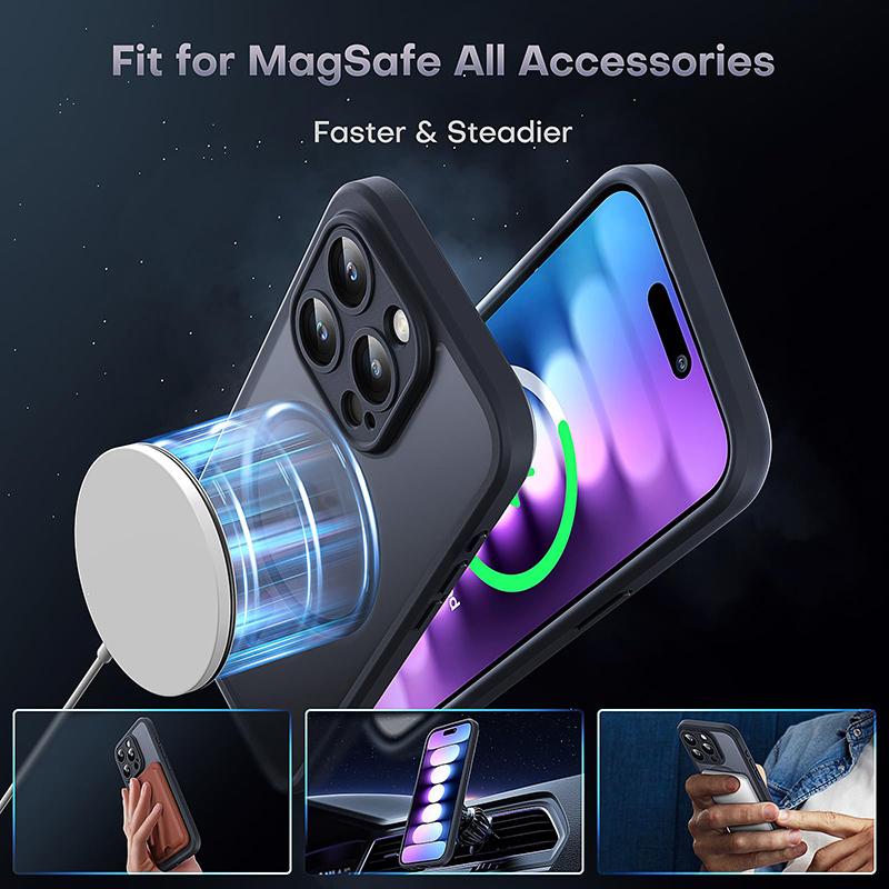 Original Frosted Funda Phone Case For iPhone 17 16 15 14 13 12 11 Pro Max Plus Air For Magsafe Lens Protector Matte Cover