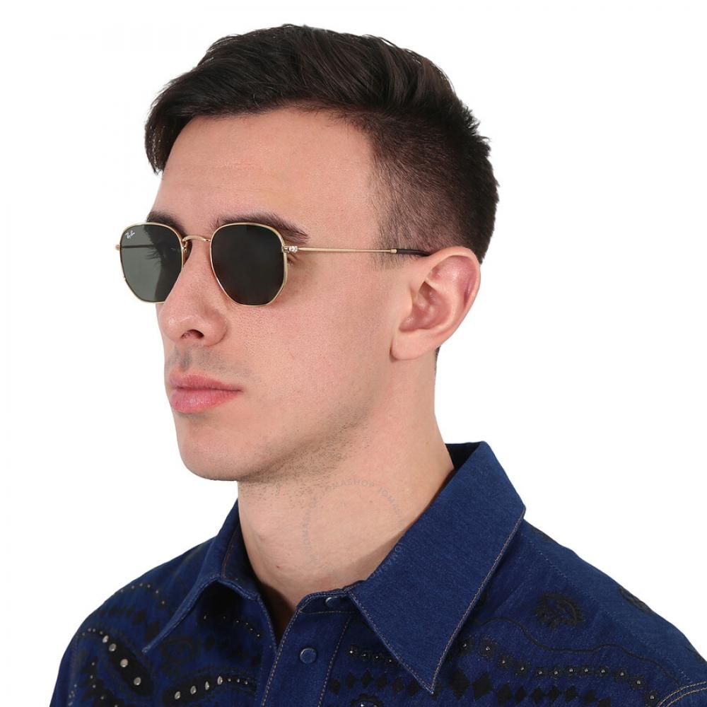 Ray Ban HexaGonal Flat Lenses Green Classic G 15 Unisex sunGlasses Rb3548n 001 58 51