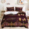 Stars and Moon Duvet Cover Twin King Muslim Ramadan Festival Bedding Set Microfiber Lamp Comforter Cover for Teen Adult Decor