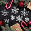 Plastic White Snowflakes Christmas Ornaments Xmas Tree Hanging Pendant Artificial Glitter Snow Flake Home DIY Wreath Decoration