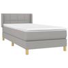 3130225 vidaXL Lit à sommier tapissier avec matelas Gris clair 80x200 cm Tissu