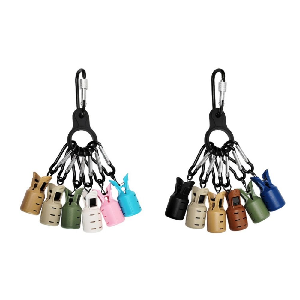 6pcs Kits Practical Webfoot Octopus Squid Jig With Carabiner Umbrella Egi Hooks Cover Bait Protector Fishing Accessories