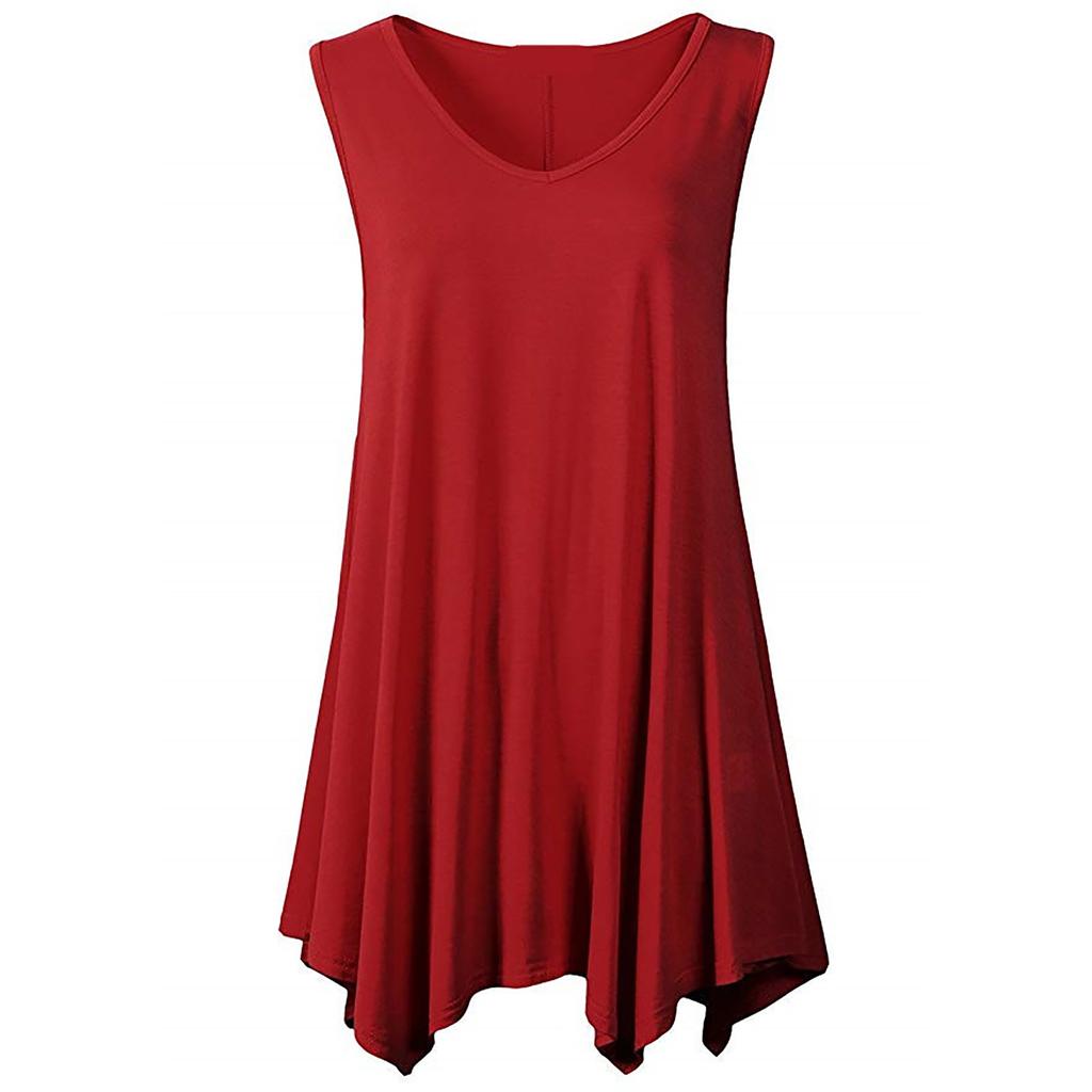 Plus Size Women Sleeveless Tunic Top Casual Loose Fit Swing Tank Blouse Soft Stretchy Fabric Summer Shirt