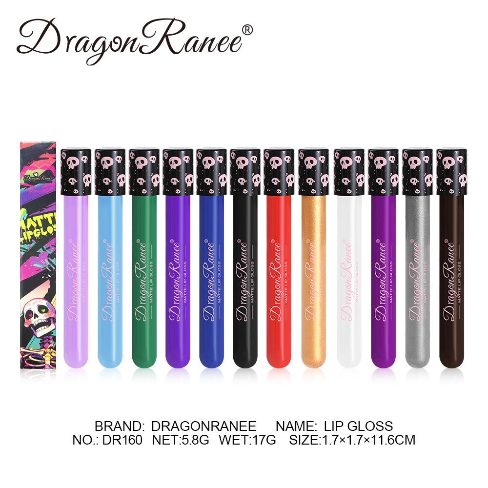 DragonRanee Vampire Matte Lip Glaze - Waterproof Halloween Retro Lipstick In White & Black