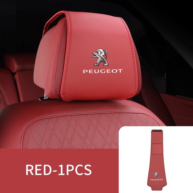 Car Seat Headrest Leather Pillow Protective Cover For Peugeot 206 207 208 301 307 308 T9 406 407 408 508 2008 3008 5008 108 RCZ Q3